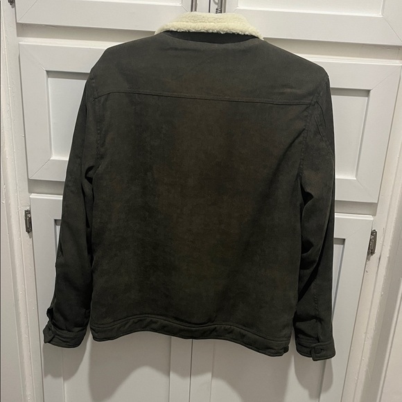 Men's Dark Green trucker Jacket in corderoy - Picture 6 of 6